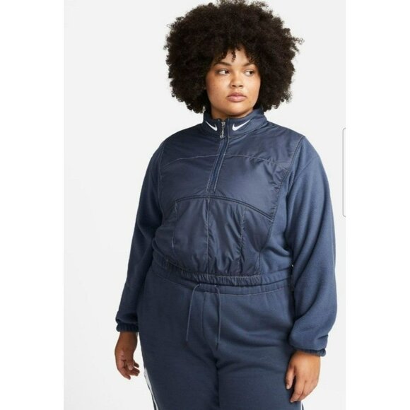 1X PLUS SIZE WOMEN'S Nike JACKET SWEATSHIRT TOP BLUE DM9218-437 - Picture 1 of 6